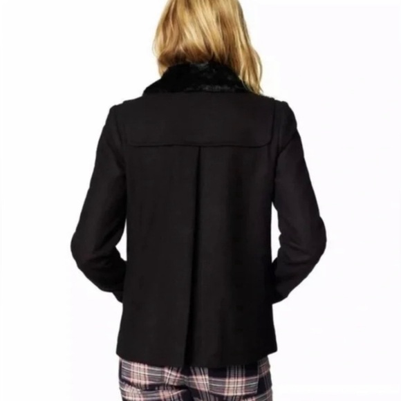 $348 JUICY COUTURE WOOL SHORT SWING TOGGLE COAT JACKET PITCH BLACK - Picture 4 of 9